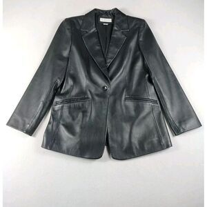 Preston & York Jacket Womens Medium Black Vintage 90s Genuine‎ Lamb Skin Leather